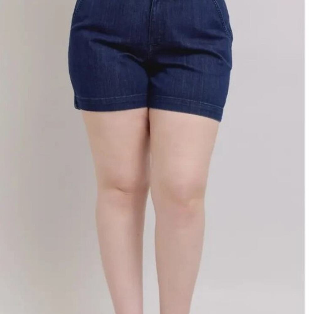 Judy Blue High Waist Dark Wash Denim Trouser Shorts Plus Size 3XL/ 22W (6" insea